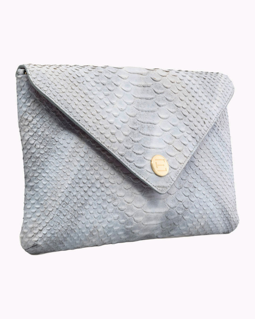 Elaine Turner- Bella Clutch- Opalescent Grey & Chevron Snake - Edit by Elaine Turner