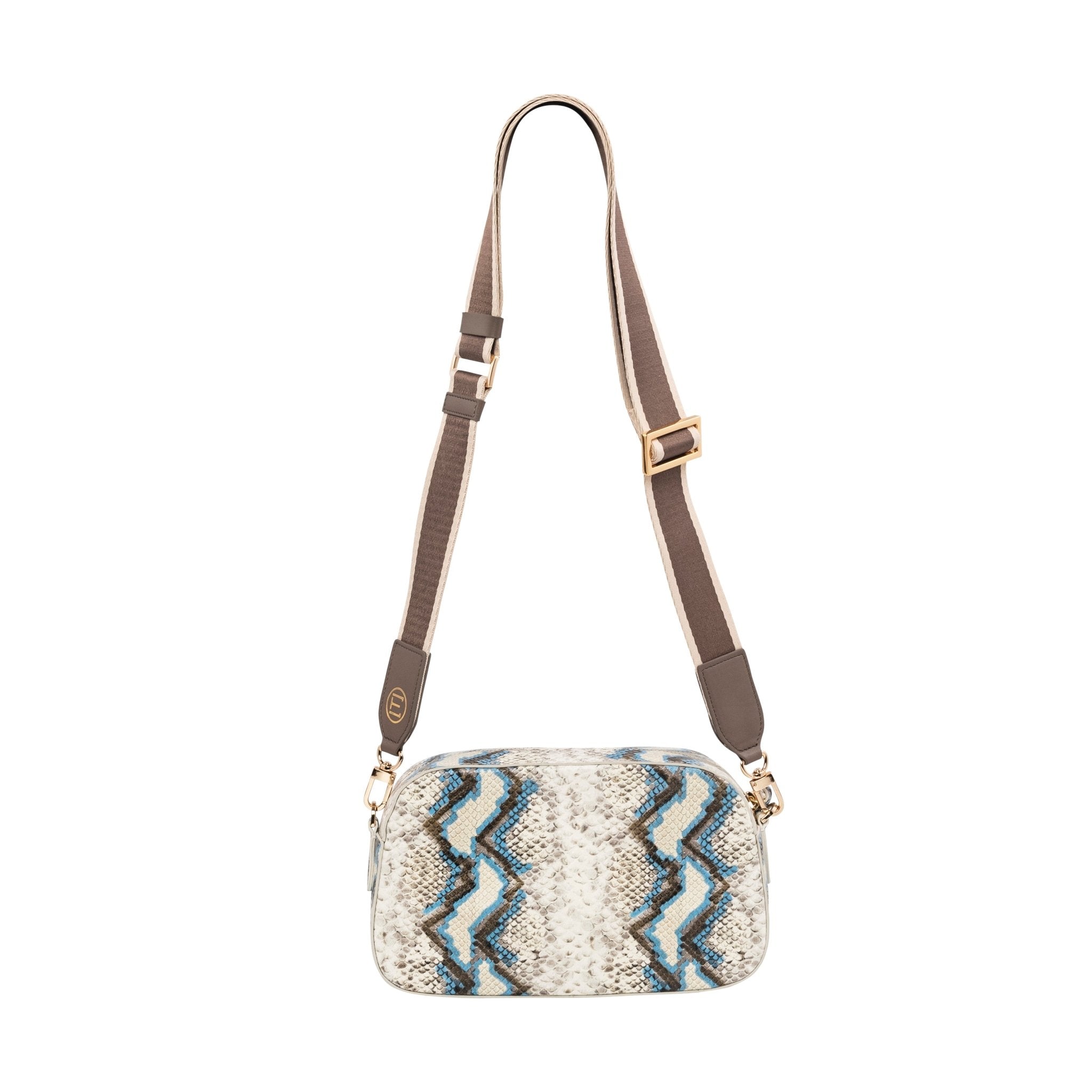 Elaine Turner- Jackie Camera Bag- Blue Multi Python - Edit by Elaine Turner