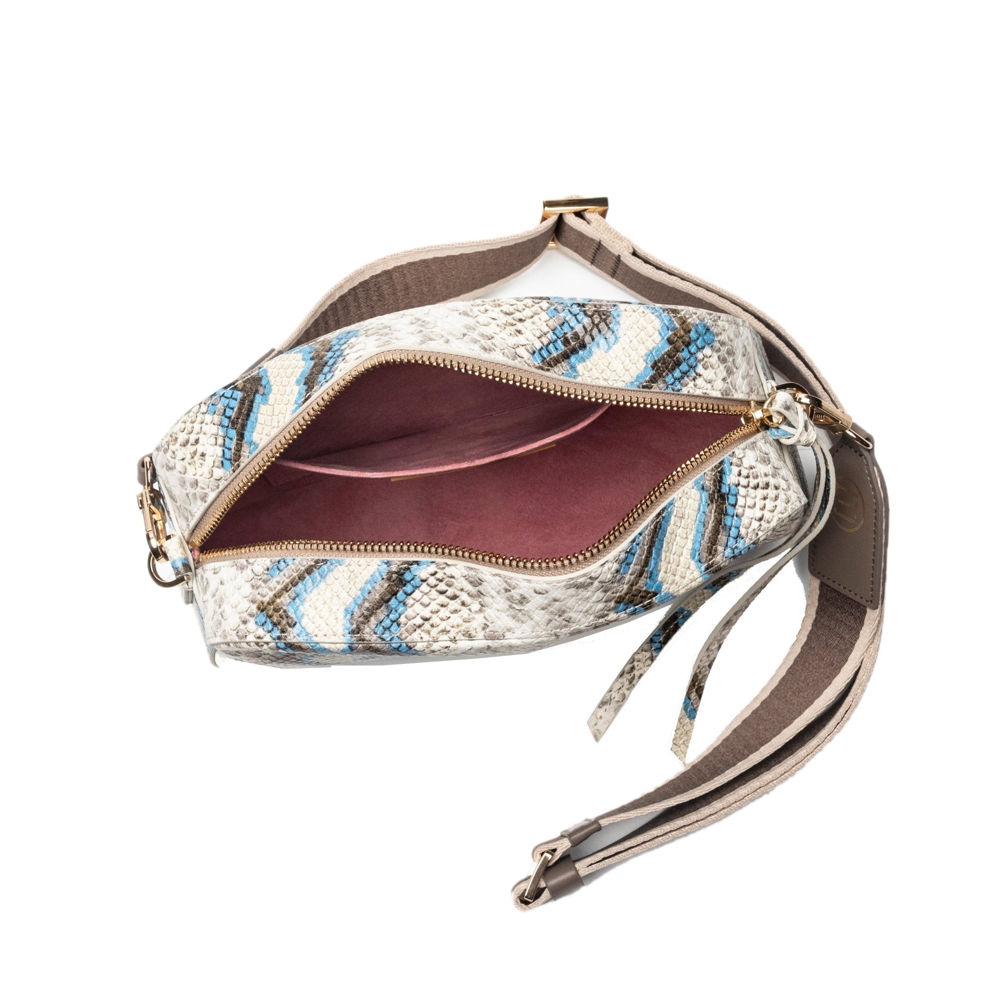 Elaine Turner- Jackie Camera Bag- Blue Multi Python - Edit by Elaine Turner