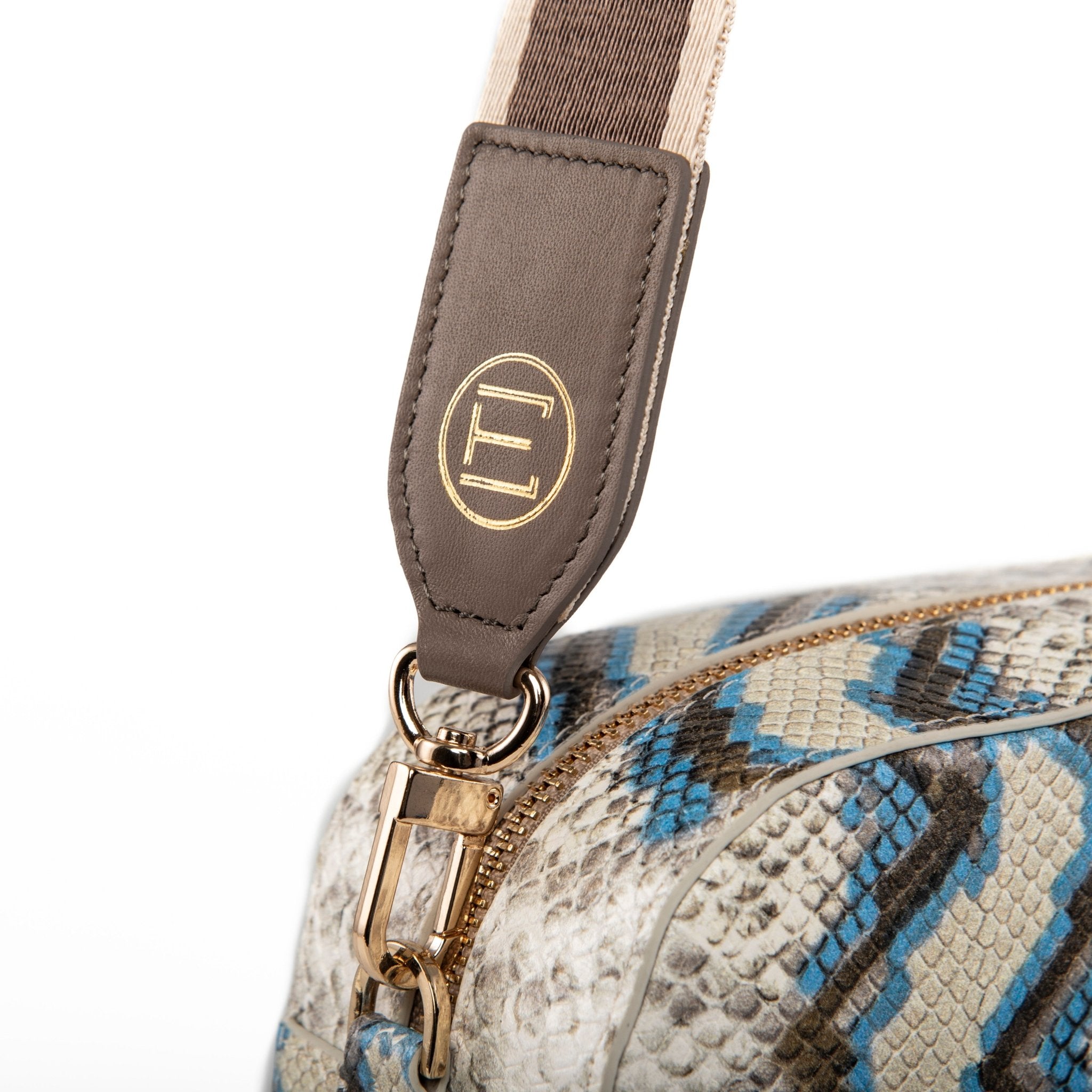 Elaine Turner- Jackie Camera Bag- Blue Multi Python - Edit by Elaine Turner