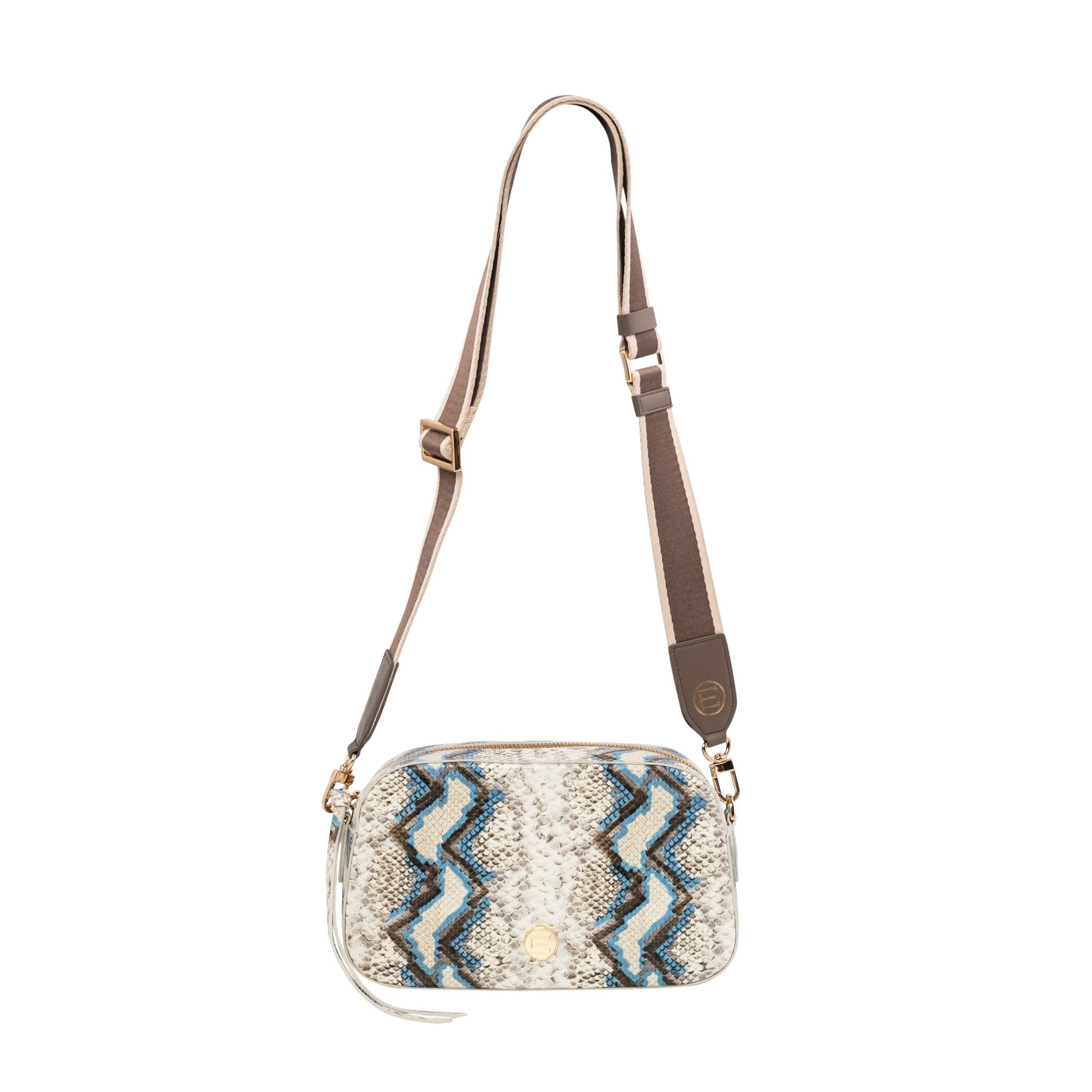 Elaine Turner- Jackie Camera Bag- Blue Multi Python - Edit by Elaine Turner