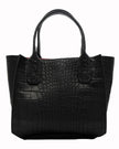 Elaine Turner- Mauney Satchel Bag- Black Embossed Croc - Edit by Elaine Turner