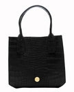 Elaine Turner- Mauney Satchel Bag- Black Embossed Croc - Edit by Elaine Turner