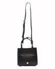 Elaine Turner- Mauney Satchel Bag- Black Embossed Croc - Edit by Elaine Turner