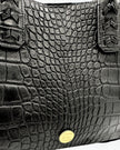 Elaine Turner- Mauney Satchel Bag- Black Embossed Croc - Edit by Elaine Turner