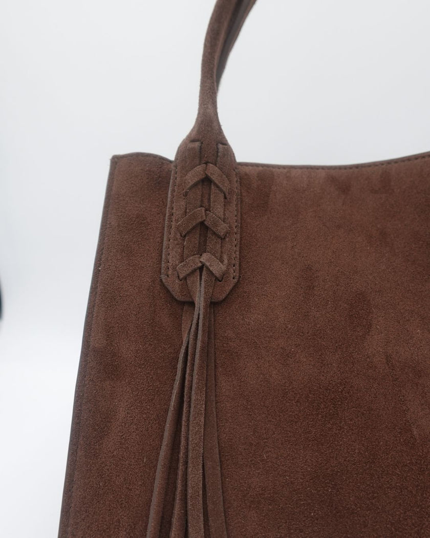 Elaine Turner- Mauney Satchel Bag- Brown Suede Fringe - Edit by Elaine Turner