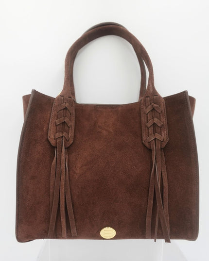 Elaine Turner- Mauney Satchel Bag- Brown Suede Fringe - Edit by Elaine Turner