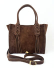 Elaine Turner- Mauney Satchel Bag- Brown Suede Fringe - Edit by Elaine Turner
