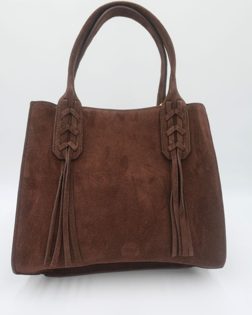 Elaine Turner- Mauney Satchel Bag- Brown Suede Fringe - Edit by Elaine Turner