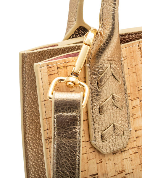 Elaine Turner- Mauney Satchel Bag- Cork w/ Gold Flecks - Edit by Elaine Turner
