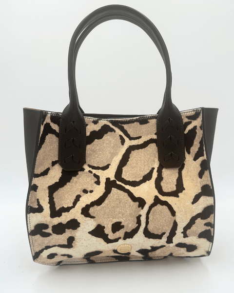 Elaine Turner- Mauney Satchel Bag- Haircalf Ocelet Snow Leopard (*patterns vary) - Edit by Elaine Turner