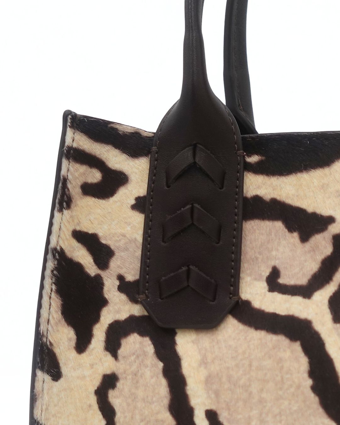 Elaine Turner- Mauney Satchel Bag- Haircalf Ocelet Snow Leopard (*patterns vary) - Edit by Elaine Turner
