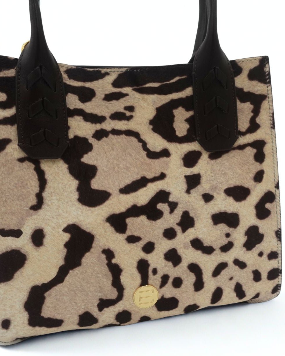 Elaine Turner- Mauney Satchel Bag- Haircalf Ocelet Snow Leopard (*patterns vary) - Edit by Elaine Turner