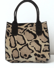 Elaine Turner- Mauney Satchel Bag- Haircalf Ocelet Snow Leopard (*patterns vary) - Edit by Elaine Turner