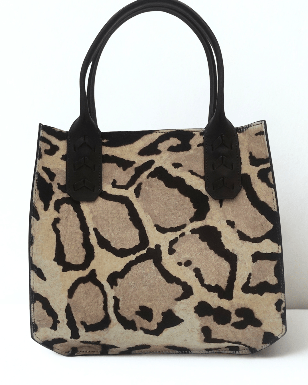 Elaine Turner- Mauney Satchel Bag- Haircalf Ocelet Snow Leopard (*patterns vary) - Edit by Elaine Turner