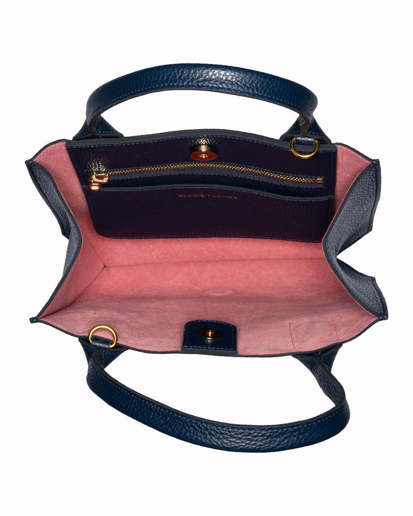 Elaine Turner- Mauney Satchel Bag- Navy Pebble - Edit by Elaine Turner