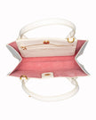 Elaine Turner- Mauney Satchel Bag- White Embossed Studded Leather - Edit by Elaine Turner