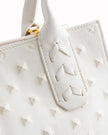 Elaine Turner- Mauney Satchel Bag- White Embossed Studded Leather - Edit by Elaine Turner