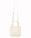 Elaine Turner- Mauney Satchel Bag- White Embossed Studded Leather - Edit by Elaine Turner