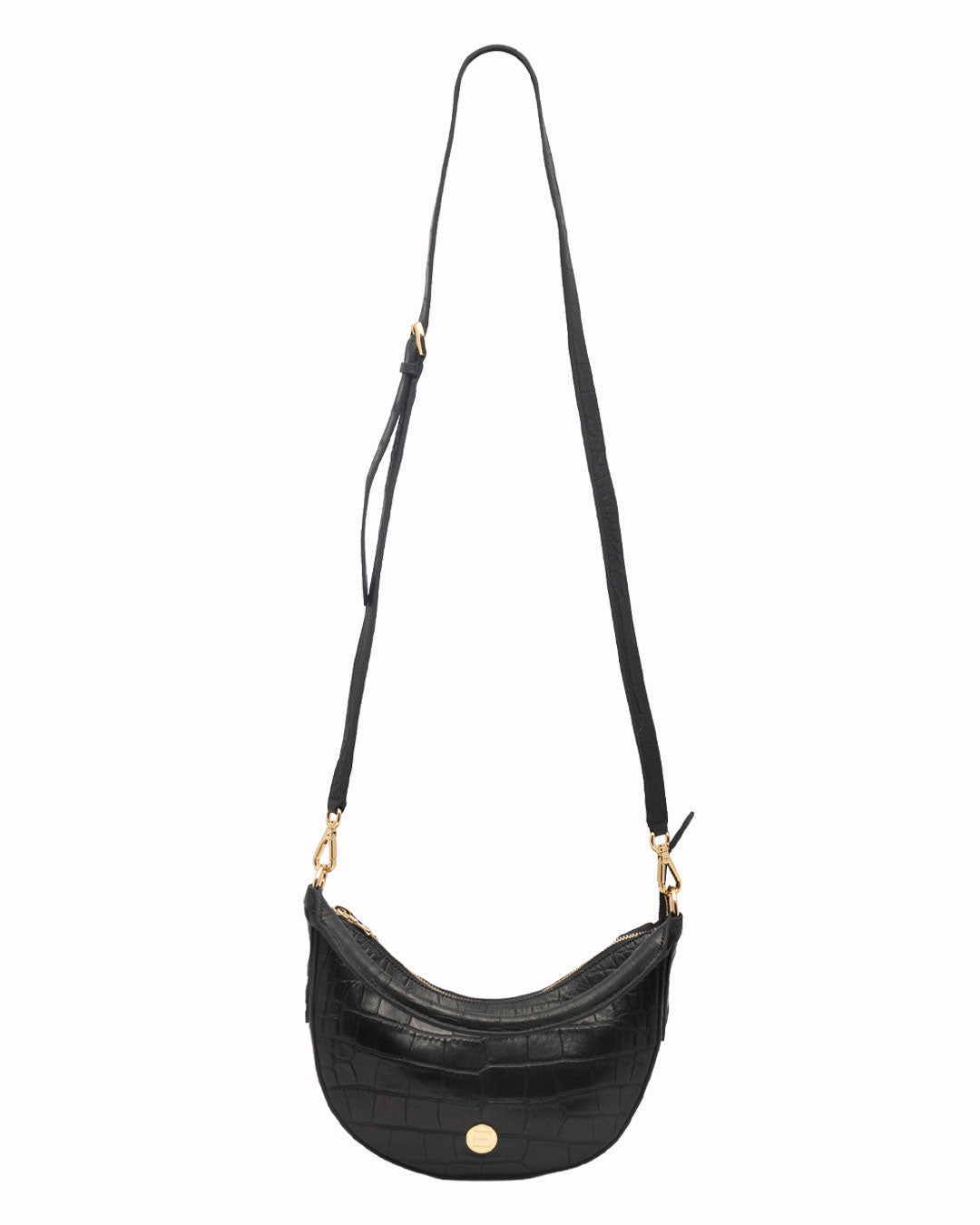 Elaine Turner- Sawyer Shoulder Bag- Black Croc - Edit by Elaine Turner