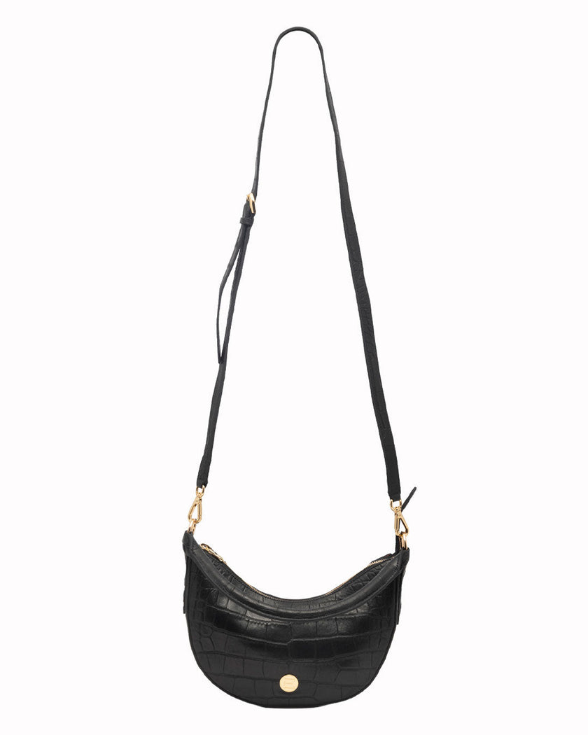 Elaine Turner- Sawyer Shoulder Bag- Black Croc - Edit by Elaine Turner