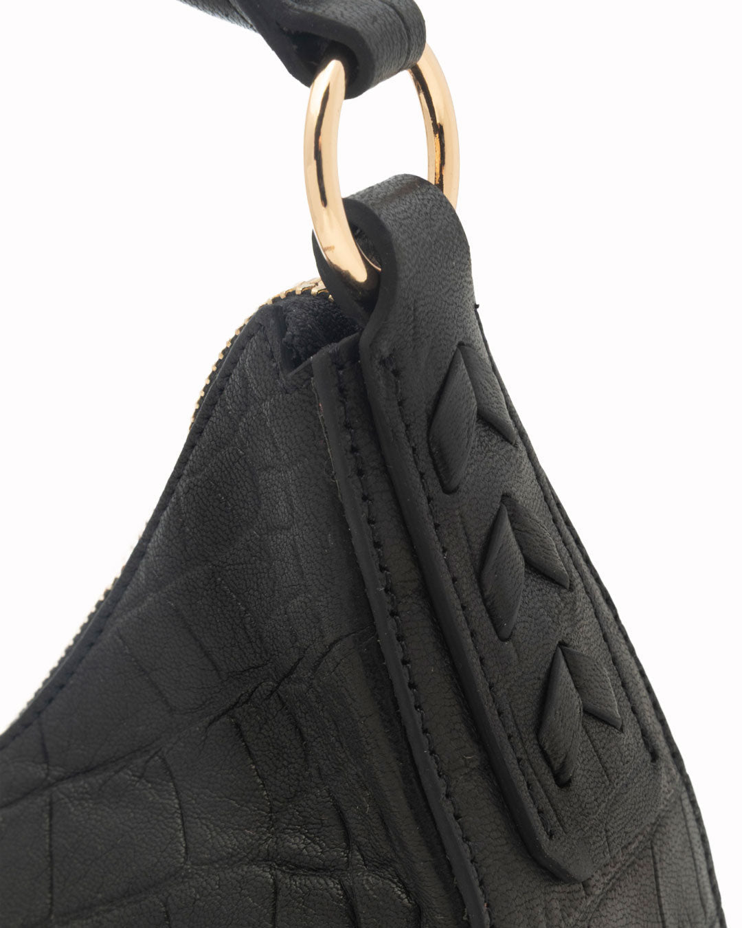 Elaine Turner- Sawyer Shoulder Bag- Black Croc - Edit by Elaine Turner