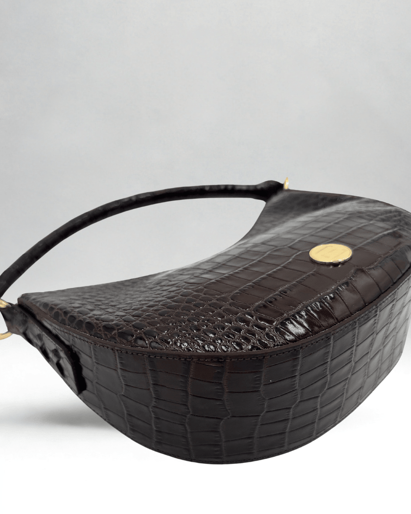Elaine Turner- Sawyer Shoulder Bag- Chocolate Croc - Edit by Elaine Turner