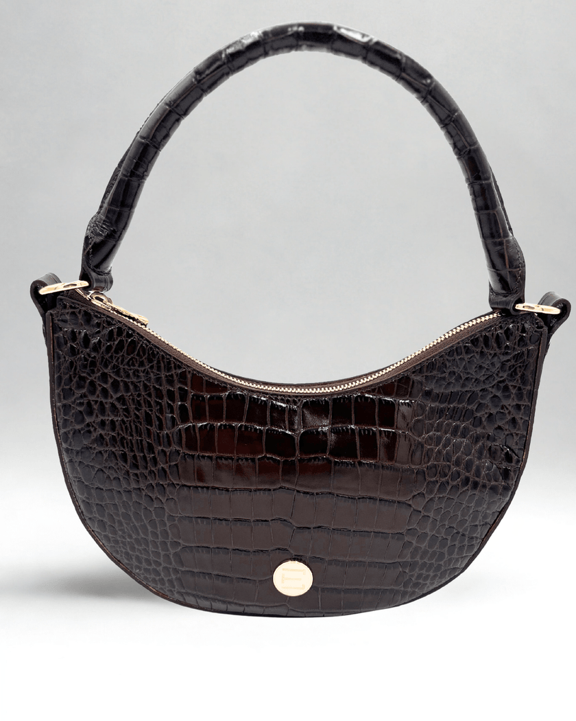Elaine Turner- Sawyer Shoulder Bag- Chocolate Croc - Edit by Elaine Turner