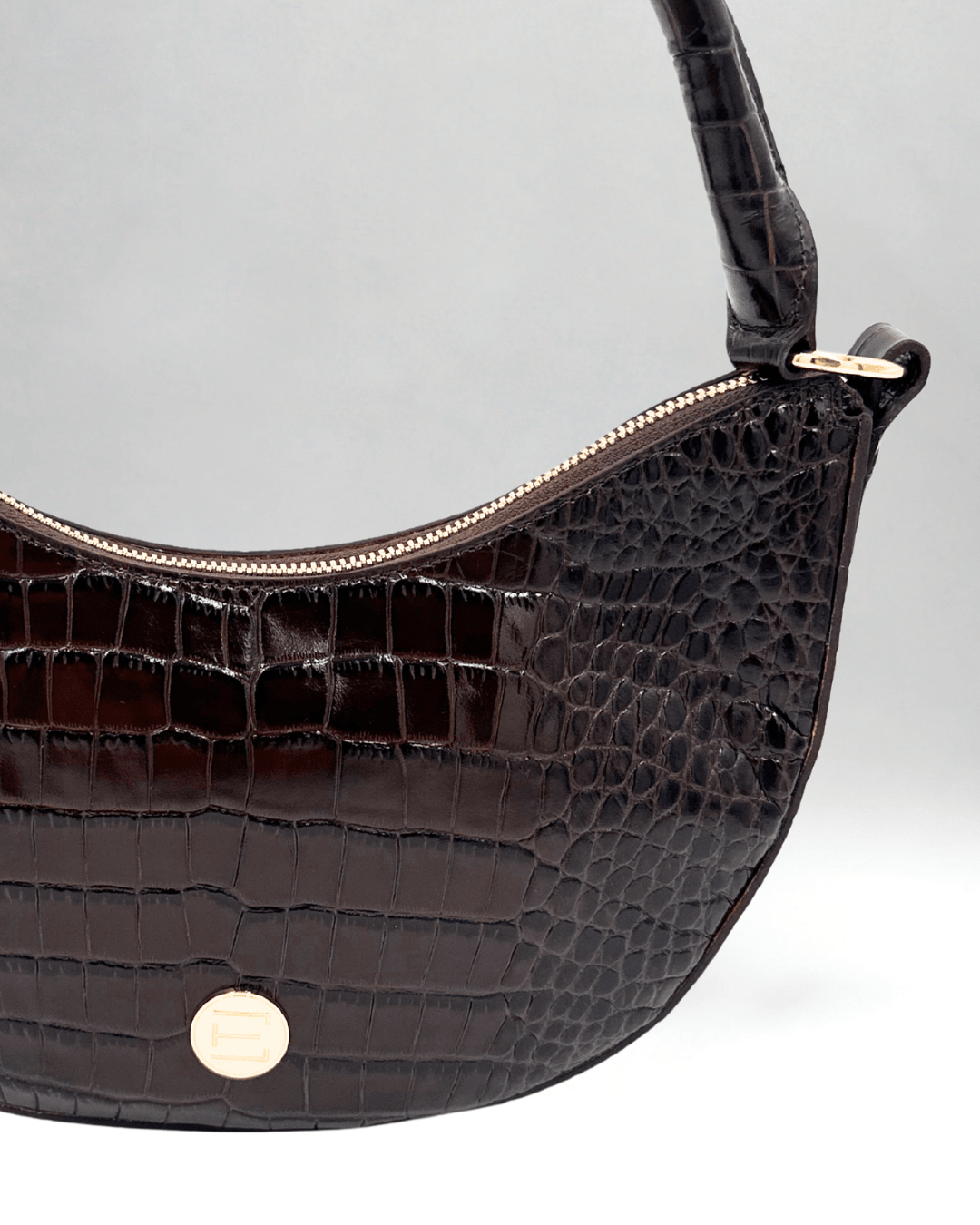 Elaine Turner- Sawyer Shoulder Bag- Chocolate Croc - Edit by Elaine Turner