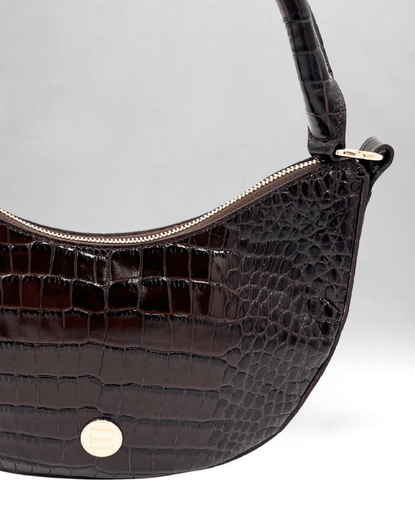 Elaine Turner- Sawyer Shoulder Bag- Chocolate Croc - Edit by Elaine Turner