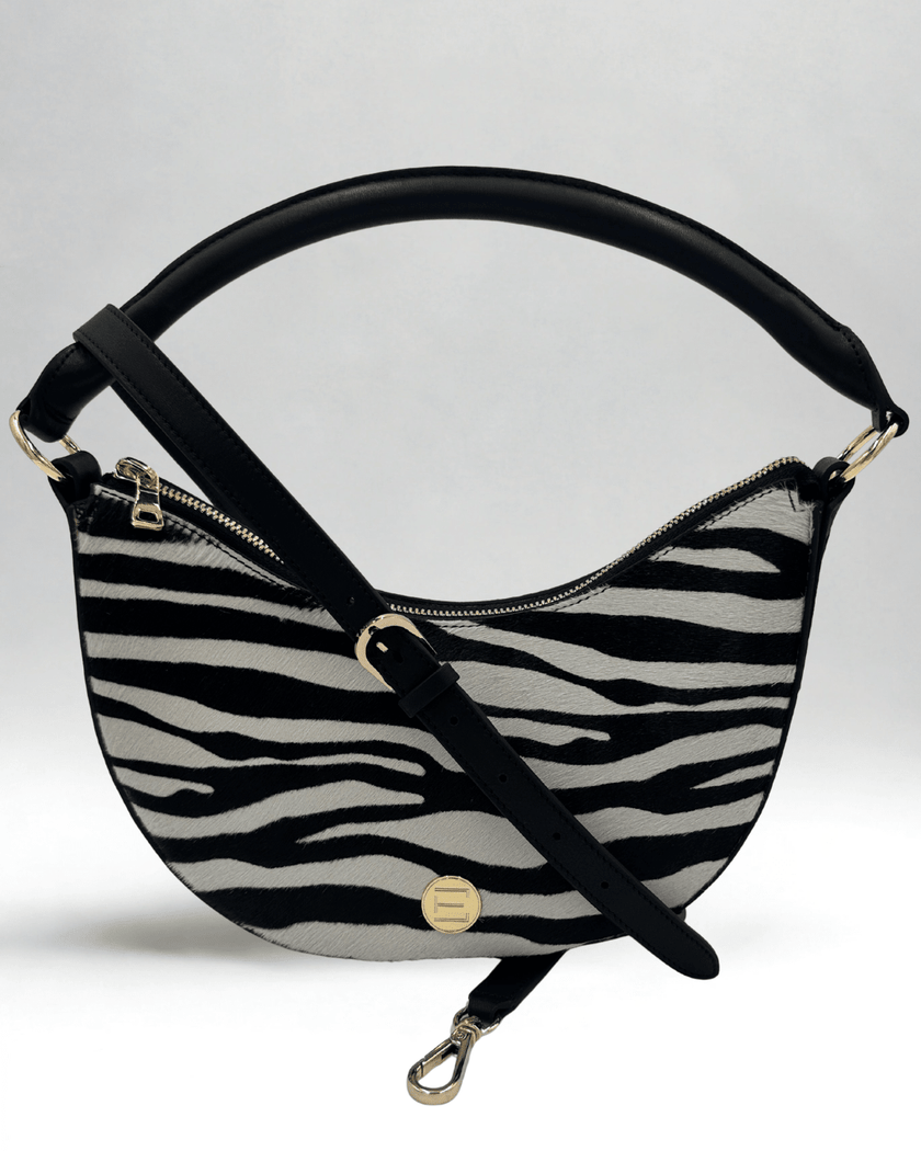 Elaine Turner- Sawyer Shoulder Bag- Zebra Haircalf - Edit by Elaine Turner