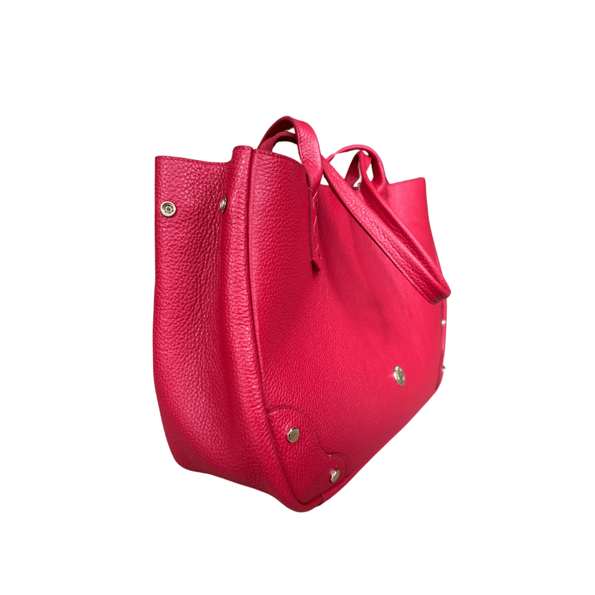 Elaine Turner- Tammy Tote- Solid Red Pebble Leather - Edit by Elaine Turner