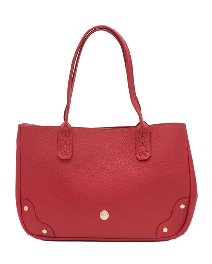 Elaine Turner- Tammy Tote- Solid Red Pebble Leather - Edit by Elaine Turner