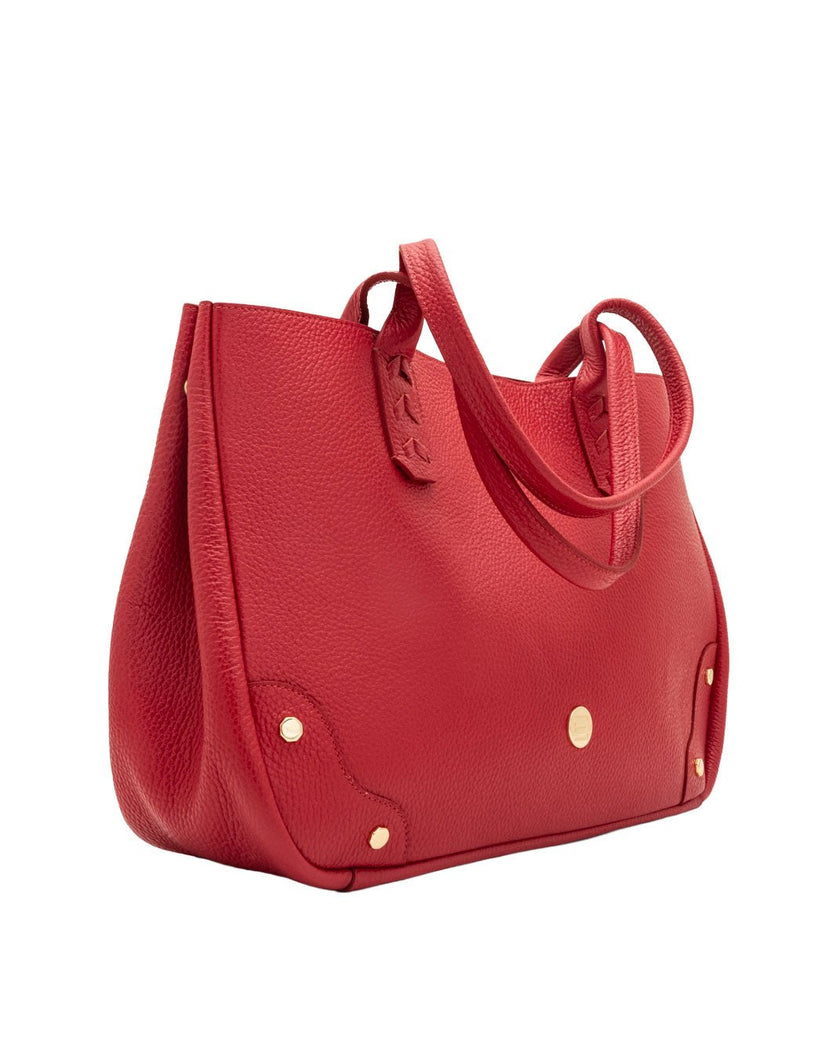 Elaine Turner- Tammy Tote- Solid Red Pebble Leather - Edit by Elaine Turner