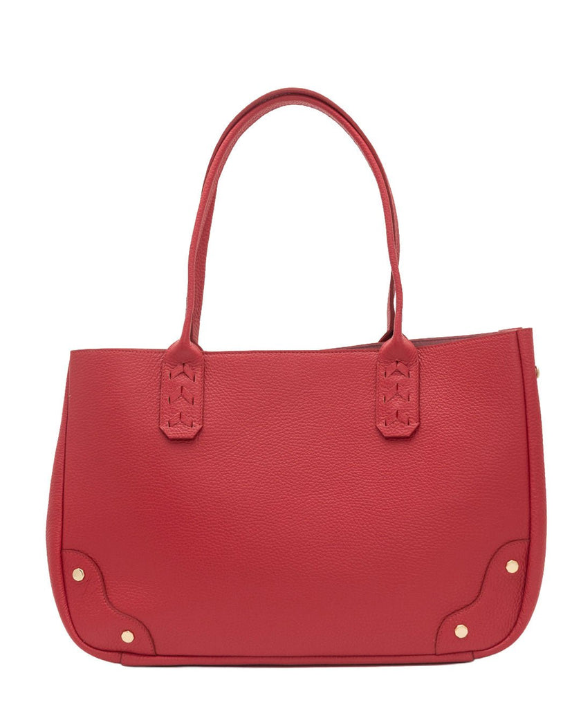 Elaine Turner- Tammy Tote- Solid Red Pebble Leather - Edit by Elaine Turner