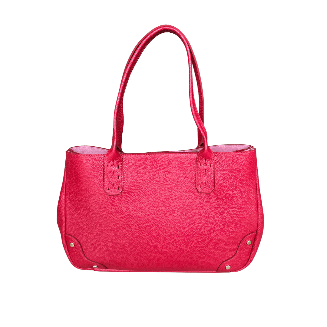 Elaine Turner- Tammy Tote- Solid Red Pebble Leather - Edit by Elaine Turner