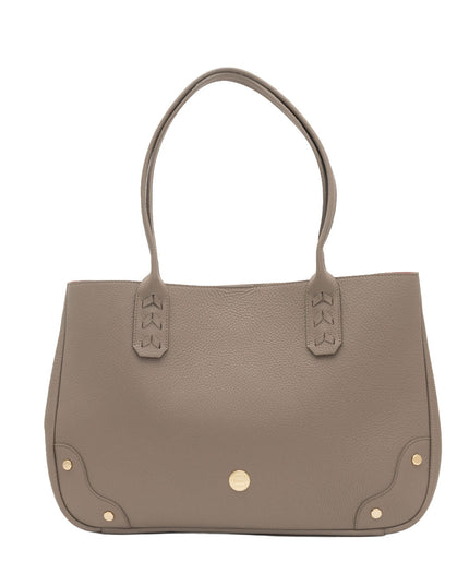 Elaine Turner- Tammy Tote- Solid Taupe Pebble Leather - Edit by Elaine Turner