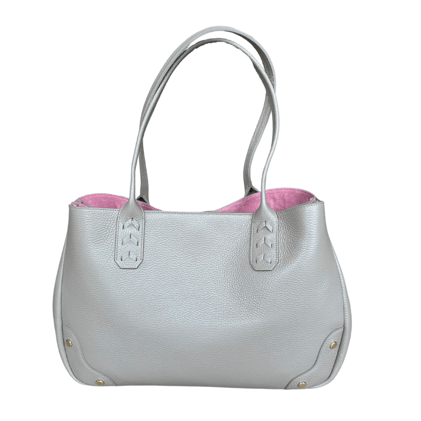 Elaine Turner- Tammy Tote- Solid Taupe Pebble Leather - Edit by Elaine Turner