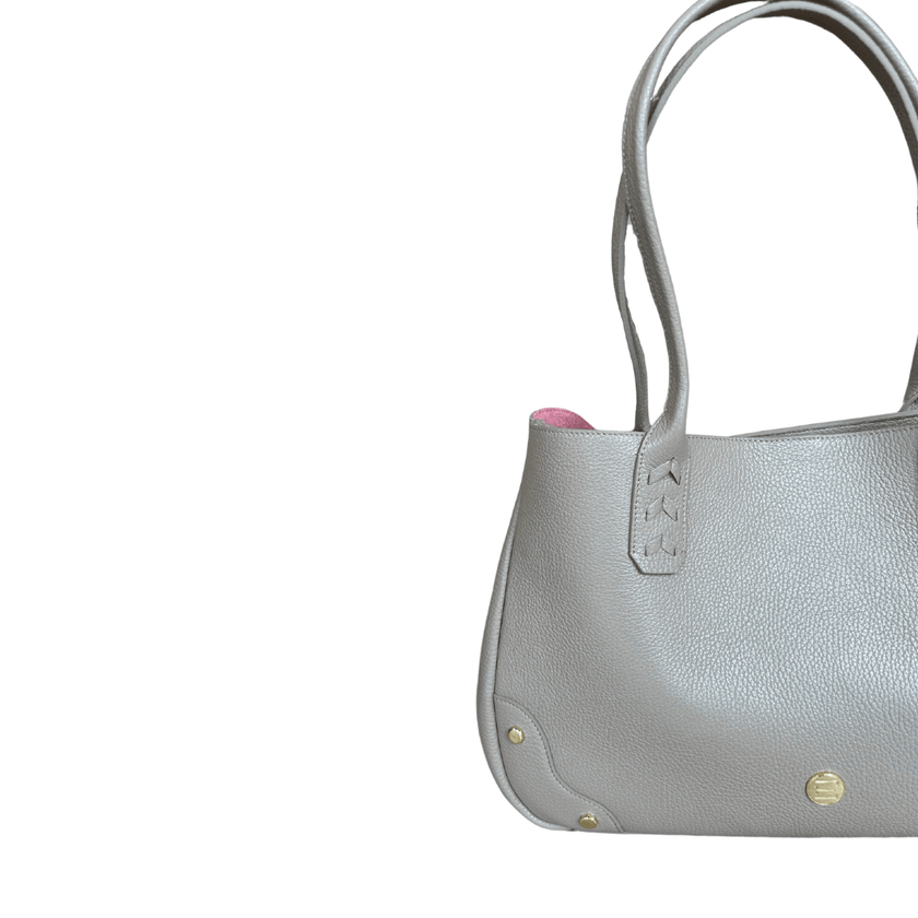Elaine Turner- Tammy Tote- Solid Taupe Pebble Leather - Edit by Elaine Turner