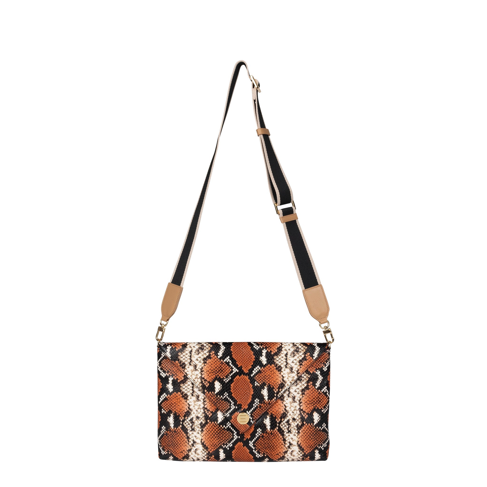 Elaine Turner- The Aerin Envelope Clutch - Orange Python - Edit by Elaine Turner