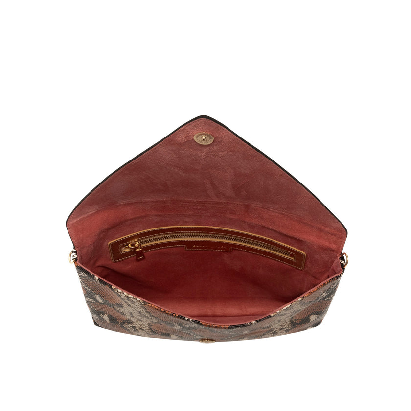 Elaine Turner- The Aerin Envelope Clutch - Orange Python - Edit by Elaine Turner