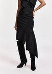 Essentiel Antwerp- Kap Knitted Skirt with Frill - Black - Edit by Elaine Turner
