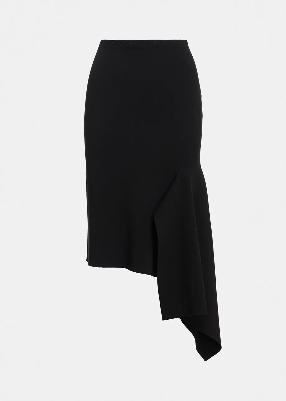Essentiel Antwerp- Kap Knitted Skirt with Frill - Black - Edit by Elaine Turner