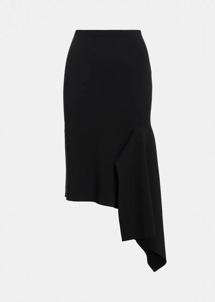 Essentiel Antwerp- Kap Knitted Skirt with Frill - Black - Edit by Elaine Turner