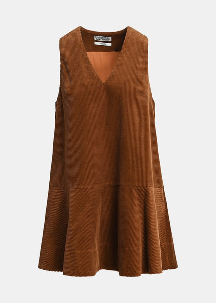 Essentiel Antwerp- Kelvet Corduroy Mini Dress - Brown Sugar - Edit by Elaine Turner