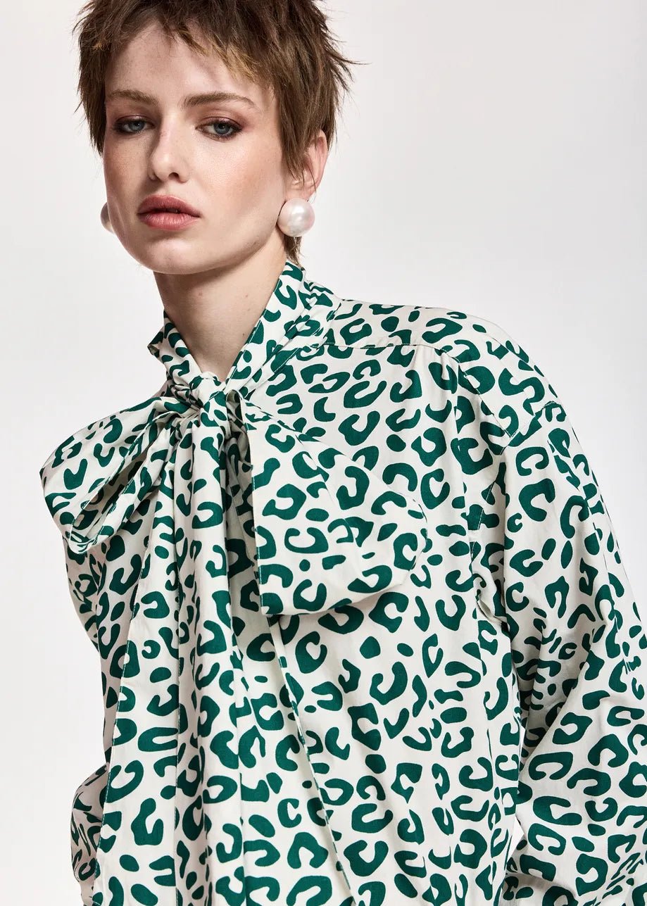 Essentiel Antwerp- Khaleesi Pussy Bow Tie Shirt - Off White - Edit by Elaine Turner