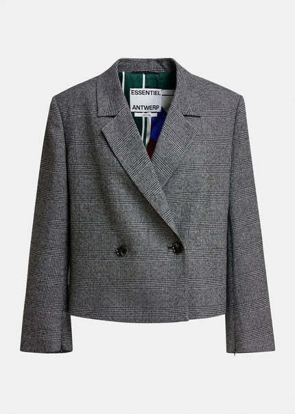 Essentiel Antwerp- Kiana Cropped Blazer - Steel Pulse - Edit by Elaine Turner