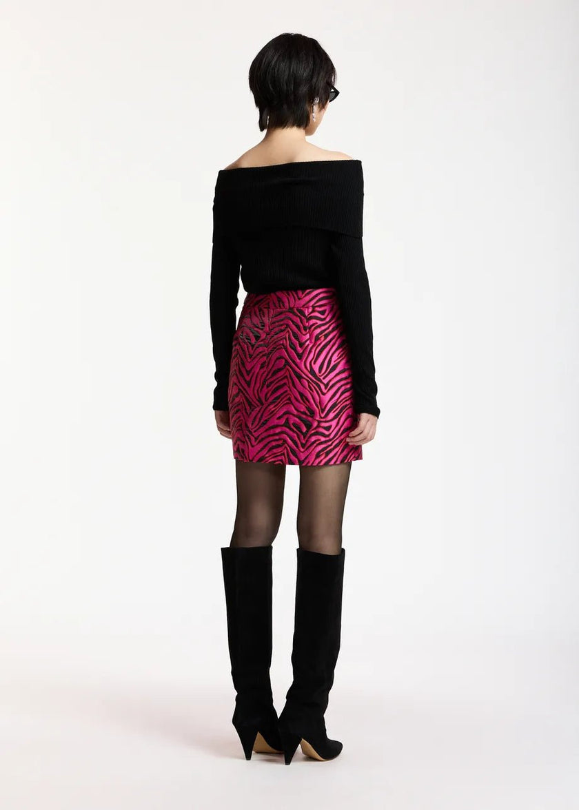 Essentiel Antwerp- Kinley Mini Skirt - Fuchsia Voltage - Edit by Elaine Turner
