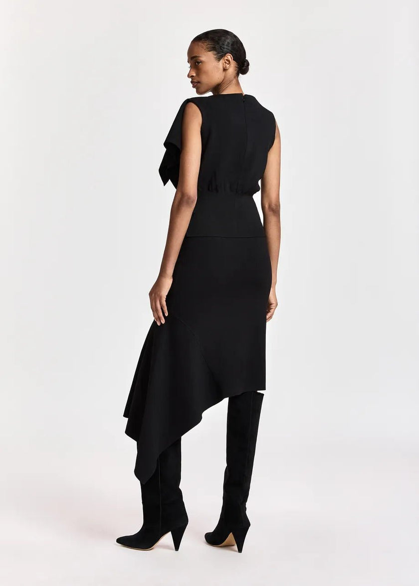 Essentiel Antwerp- Know Knitted Top with Frill - Black - Edit by Elaine Turner