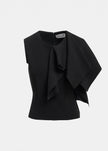 Essentiel Antwerp- Know Knitted Top with Frill - Black - Edit by Elaine Turner